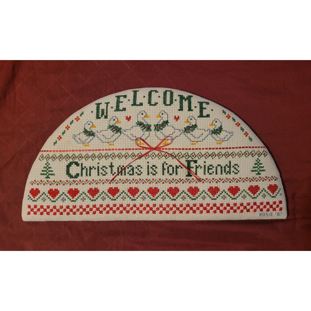 Dimensions CHRISTMAS IS FOR FRIENDS Completed Cross Stitch Crosstitch